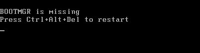 开机无法进入系统提示BOOTMGR is missing的解决办法
